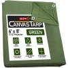 image6 x 8 Dark Brown Canvas Tarp 12oz  Water Resistant ampamp Breathable  Heavy Duty Tarps  Multipurpose Tarpaulin Cover for Camping TentGreen