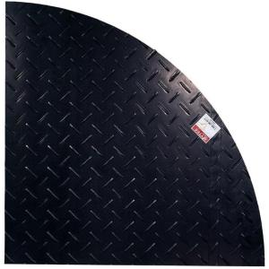 image4 Pack 4x4 HeavyDuty Black Curved Ground Protection Mats  120000 lbs Capacity  Diamond Plated Tread on HighDensity Polyethylene HDPE for Heavy Equipment3x3