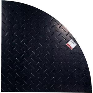 image4 Pack 4x4 HeavyDuty Black Curved Ground Protection Mats  120000 lbs Capacity  Diamond Plated Tread on HighDensity Polyethylene HDPE for Heavy Equipment2x2