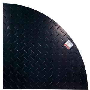 image4 Pack 4x4 HeavyDuty Black Curved Ground Protection Mats  120000 lbs Capacity  Diamond Plated Tread on HighDensity Polyethylene HDPE for Heavy Equipment4x4