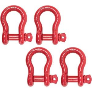 imageMytee Products 118quot Anchor Shackle Forged Carbon Steel wAlloy Screw Pin WLL  950 Tons 19000 lbs Double Rust Protection Heavy Duty D Ring Shackle for Towing Rigging ampamp Vehicle Recovery 2 Pack4  Pack
