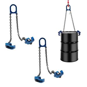 imageMytee Products 2 Pack Chain Drum Lifter for 30 ampamp 55 Gallon Drum Lift 2000 lbs WLL Vertical  Carbon Steel Hook wBuiltin Spring  MetalPlastic Drum ampamp Barrel Lifter wSelf Locking Hoist2  Pack
