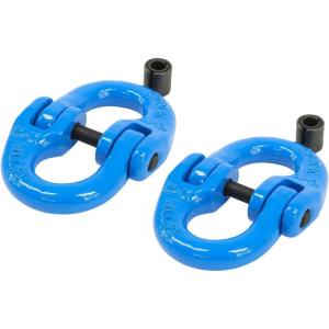 imageMytee Products 2 Pack Grade 100 38quot Forged Alloy Steel Hammerlock Coupling Link  Blue 8800 lbs Working Load Limit  Heavy Duty G100 Connecting HammerLink2  Pack