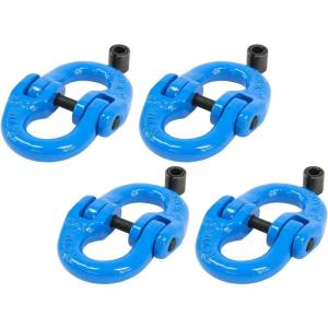 imageMytee Products 2 Pack Grade 100 38quot Forged Alloy Steel Hammerlock Coupling Link  Blue 8800 lbs Working Load Limit  Heavy Duty G100 Connecting HammerLink4  Pack