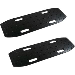 imageMytee Products 48quotx16quotx12quot HighDensity Polyethylene Off Road  Double Side Diamond Plated Tread 50000 WLL Traction Mats for Snow Mud Traction PadsBlack2  Pack