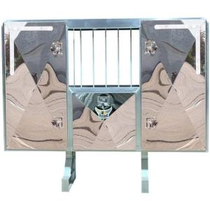 imageMytee Products 68quot x 80quot x 14quot Black Viking Vaulted Aluminum Flatbed Trailer Cab Rack with 3 Mirror Finish Doors  Headache Rack for Semi Trucks for Easy Haul ampamp Store Trailer Equipments3Door BAR Window