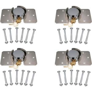 imageMytee Products Hidden Shackle Padlock ampamp Hasp w 2 Keyed Set  Heavy Duty Solid Steel Hockey Puck Lock Chrome Coating Ideal for Enclosed Trailer Vans Gates ampamp General Security4  Pack