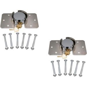 imageMytee Products Hidden Shackle Padlock ampamp Hasp w 2 Keyed Set  Heavy Duty Solid Steel Hockey Puck Lock Chrome Coating Ideal for Enclosed Trailer Vans Gates ampamp General Security2  Pack