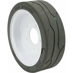 imageMytee Products SkyJack 158437 Scissor Lift Tires 12 x 4 Plain Model  SJIII3219 SJIII3015 SJIII3215 SJIII3019  NonMarking Wheel Assembly12 x 4 1  Pack