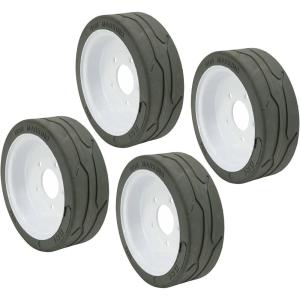 imageMytee Products SkyJack 158437 Scissor Lift Tires 12 x 4 Plain Model  SJIII3219 SJIII3015 SJIII3215 SJIII3019  NonMarking Wheel Assembly12 x 4 4  Pack