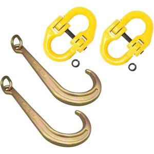 imageMytee Products Towing Kit  2 Pcs 38quot Coupling Link with 2 Pcs 15quot J Hook Auto Towing