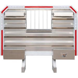 imageMytee Products Viking Semi Truck Headache Rack with 2 Chain Hanger ampamp Full Tray 68quot x 80quot  Holds 14 Chains on Each Side Heavy Duty Aluminum  Trailer Equipment Storage Headache Rack for Semi Truck68 x 70 Inch