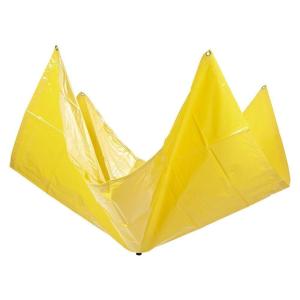 imageMytee Products White 7 x 7 Ceiling Leak Drain Tarp  Vinyl Coated Material Roof Leak Drip Diverter Waterproof Drainage Tarp with Heavy Duty Grommets in Each Corner  Easy Hanging and ReusableYellow