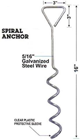 imageMytee Products 8 Pack Hay Tarp Spiral Anchor Pins 16quot to Secure Hay Covers  Corkscrew Shape Trampoline Anchor Tent Hold Downs Galvanized Steel Ground Tie Down Stakes16 Inch