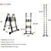 imageMytee Products 165 Telescoping Ladder A Frame  Aluminum Extention Ladder with Balance Bar Carry Handle ampamp Tool Tray  Folding Collapsible Ladder for Extend ampamp Climb RV or for Household