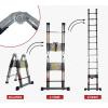 imageMytee Products 165 Telescoping Ladder A Frame  Aluminum Extention Ladder with Balance Bar Carry Handle ampamp Tool Tray  Folding Collapsible Ladder for Extend ampamp Climb RV or for Household
