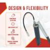 imageMytee Products 2 Pack Lever Action Grease Gun Heavy Duty Maximum Pressure  10000 PSI with 18inch Whip Hose  Aluminium Cast Head  Capacity 16 oz Bulk 14oz CartridgeBlackSilver