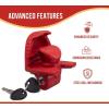 imageMytee Products 4 Pack Trailer Ball Hitch Lock with Keys  Fit 178quot 2quot ampamp 2516quot Couplers  HeavyDuty Steel Red Coupler Lock for Trailer Hitches  Connectors for Truck Trailers Boat ampamp RV2  Pack