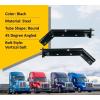 imageMytee Products Black Angled Spring Loaded Mud Flap Hanger Bracket Set 28quot Length  212quot Bolt Spacing  Round Tube Style 45 Degree Angled Mad Flap Hanger for Semi TrucksBlack