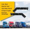 imageMytee Products Black Angled Spring Loaded Mud Flap Hanger Bracket Set 28quot Length  212quot Bolt Spacing  Round Tube Style 45 Degree Angled Mad Flap Hanger for Semi TrucksBlack