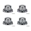 imageMytee Products Complete Wheel Chrome Axle Cover Set  33mm Threaded Lug Wheel Nut Covers for Semi Truck Frightliner Volvo  Removable Hub Caps Kit 2 Front ampamp 4 RearRear Hub Cover Set  4 Pack