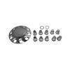 imageMytee Products Complete Wheel Chrome Axle Cover Set  33mm Threaded Lug Wheel Nut Covers for Semi Truck Frightliner Volvo  Removable Hub Caps Kit 2 Front ampamp 4 RearSilver