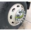 imageMytee Products Complete Wheel Chrome Axle Cover Set  33mm Threaded Lug Wheel Nut Covers for Semi Truck Frightliner Volvo  Removable Hub Caps Kit 2 Front ampamp 4 RearHub Caps Kit  2 Front  4 Rear
