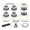 imageMytee Products Complete Wheel Chrome Axle Cover Set  33mm Threaded Lug Wheel Nut Covers for Semi Truck Frightliner Volvo  Removable Hub Caps Kit 2 Front ampamp 4 RearHub Caps Kit  2 Front  4 Rear
