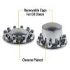 imageMytee Products Complete Wheel Chrome Axle Cover Set  33mm Threaded Lug Wheel Nut Covers for Semi Truck Frightliner Volvo  Removable Hub Caps Kit 2 Front ampamp 4 RearHub Caps Kit  2 Front  4 Rear