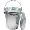 imageMytee Products Galvanized Trash Can wLid Ideal for Trailers  4 Gallon Steel Mounted Small Outdoor Garbage Can for Home Office Bathroom Kitchen  Fire and Heat Resistant