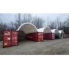 imageMytee Products Shipping Container Canopy Shelter Kit  20L x 20W 21 Oz 610 GSM PVC White Cover Storage Container Roof with Back End Wall  Snow UV and WeatherResistant20 L x 40 W
