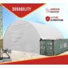 imageMytee Products Shipping Container Canopy Shelter Kit  20L x 20W 21 Oz 610 GSM PVC White Cover Storage Container Roof with Back End Wall  Snow UV and WeatherResistant15 H x 20 W