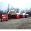 imageMytee Products Shipping Container Canopy Shelter Kit  20L x 20W 21 Oz 610 GSM PVC White Cover Storage Container Roof with Back End Wall  Snow UV and WeatherResistant40 L x 26 W