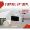 imageMytee Products Shipping Container Canopy Shelter Kit  20L x 20W 21 Oz 610 GSM PVC White Cover Storage Container Roof with Back End Wall  Snow UV and WeatherResistant15 H x 20 W