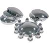 imageMytee Products Steel Chrome Axle Wheel Cover Set  Includes 2 Front Hub Caps 4 Rear Hub Caps 60 Lug Nut Covers 33mm for Semi Truck  Axle Cover Combo Kit1  Pack