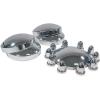 imageMytee Products Steel Chrome Axle Wheel Cover Set  Includes 2 Front Hub Caps 4 Rear Hub Caps 60 Lug Nut Covers 33mm for Semi Truck  Axle Cover Combo Kit2  Pack