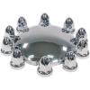 imageMytee Products Steel Chrome Axle Wheel Cover Set  Includes 2 Front Hub Caps 4 Rear Hub Caps 60 Lug Nut Covers 33mm for Semi Truck  Axle Cover Combo Kit2  Pack