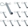 imageMytee Products 10 Pack 5th Wheel Hitch Pins ampamp Clips 12Inch Diameter for Trailer Hitches  Stainless Steel Hitch Pin with Box End 12quot x 478quot Usable Length with Clevis Clip12 Hitch Pin