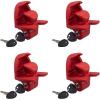 imageMytee Products 4 Pack Trailer Ball Hitch Lock with Keys  Fit 178quot 2quot ampamp 2516quot Couplers  HeavyDuty Steel Red Coupler Lock for Trailer Hitches  Connectors for Truck Trailers Boat ampamp RV4  Pack