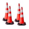imageMytee Products 8 Pack Traffic Cones 28 Inch with Reflective Collars ampamp Solid Black Weighted Base  PVC Orange Construction Cones  Stacklable Safety Cones for Parking Lot Driveway Road Traffic4  Pack