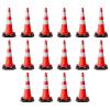 imageMytee Products 8 Pack Traffic Cones 28 Inch with Reflective Collars ampamp Solid Black Weighted Base  PVC Orange Construction Cones  Stacklable Safety Cones for Parking Lot Driveway Road Traffic16  Pack