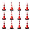imageMytee Products 8 Pack Traffic Cones 28 Inch with Reflective Collars ampamp Solid Black Weighted Base  PVC Orange Construction Cones  Stacklable Safety Cones for Parking Lot Driveway Road Traffic12  Pack