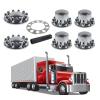 imageMytee Products Complete Wheel Chrome Axle Cover Set  33mm Threaded Lug Wheel Nut Covers for Semi Truck Frightliner Volvo  Removable Hub Caps Kit 2 Front ampamp 4 RearHub Caps Kit  2 Front  4 Rear