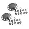 imageMytee Products Complete Wheel Chrome Axle Cover Set  33mm Threaded Lug Wheel Nut Covers for Semi Truck Frightliner Volvo  Removable Hub Caps Kit 2 Front ampamp 4 RearSilver