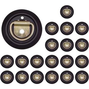 imageMytee Products 10 Pack Flush Mount DRing TieDowns with Plastic Pan Fittings  1000 Working Load Limit  Recessed DRing Tie Down Anchor for Flatbed Trailer Truck RV Cargo20  Pack