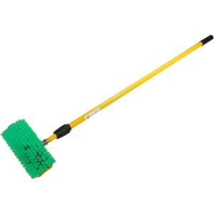imageMytee Products 10quot BiLevel Car Wash Brush and 4 to 8 Extendable Handle wSoft Bristles Suitable for Auto RV Truck Boat Camper Exterior Washing Cleaning Green1  Pack