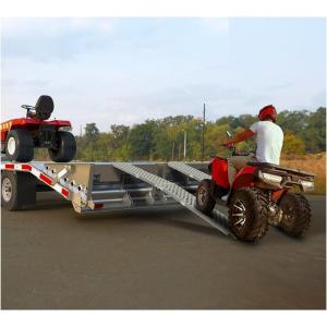 imageMytee Products 12 ft Arched Folding ATV Ramps for Truck UTV Motorcycle  Set of 2  Aluminum Punch Plate Four Wheeler Ramps for Loading Dirt Bikes Lawn Mower  1000 lbs per Ramp