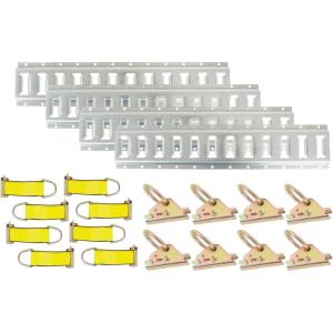 imageMytee Products 14 Pieces ETrack Tie Down Kit  4 Horizontal 5 E Track Rails 2 Etrack Ratchet Straps 2quot x 12 4 O Rings 4 Rope Tie Offs  Heavy Duty E Track Accessories for Enclosed Trailer20 Pieces