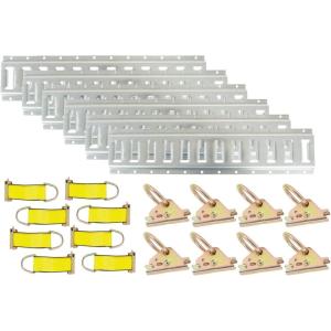 imageMytee Products 14 Pieces ETrack Tie Down Kit  4 Horizontal 5 E Track Rails 2 Etrack Ratchet Straps 2quot x 12 4 O Rings 4 Rope Tie Offs  Heavy Duty E Track Accessories for Enclosed Trailer22 Pieces