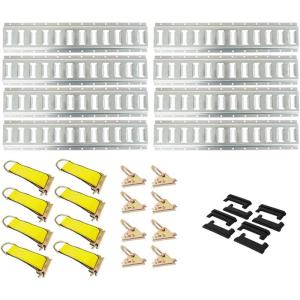 imageMytee Products 14 Pieces ETrack Tie Down Kit  4 Horizontal 5 E Track Rails 2 Etrack Ratchet Straps 2quot x 12 4 O Rings 4 Rope Tie Offs  Heavy Duty E Track Accessories for Enclosed Trailer32 Pieces
